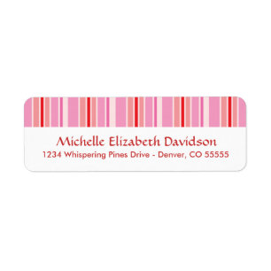 Pink Stripes Personalized Return Address Labels