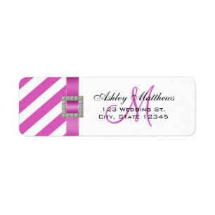 Pink Stripes, Ribbon Monogram for Weddings