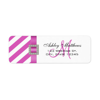 Pink Stripes, Ribbon Monogram for Weddings