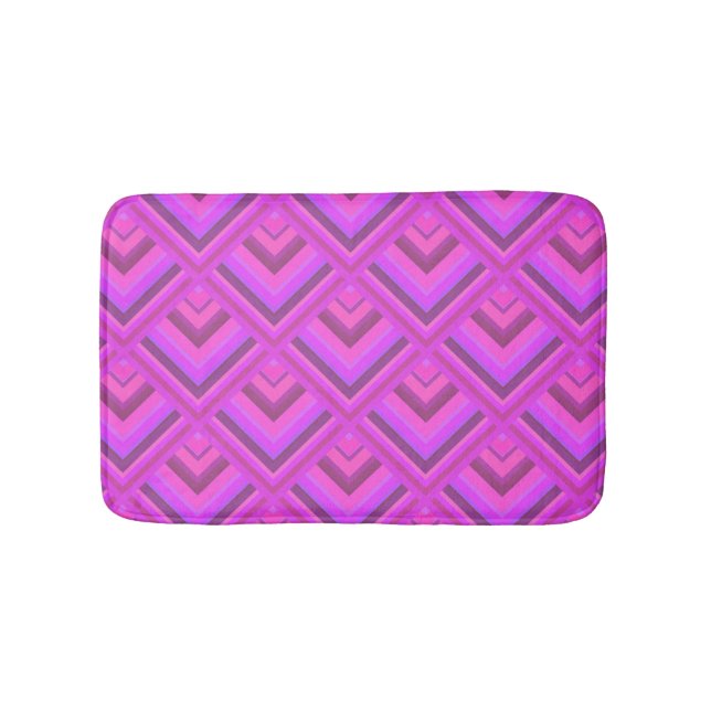 Pink stripes scale pattern bath mat (Front)