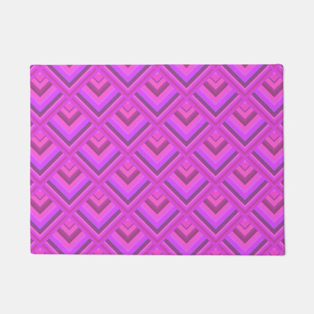 Pink stripes scale pattern doormat (Front)