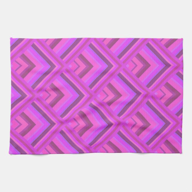 Pink stripes scale pattern kitchen towel (Horizontal)