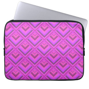 Pink stripes scale pattern laptop sleeve