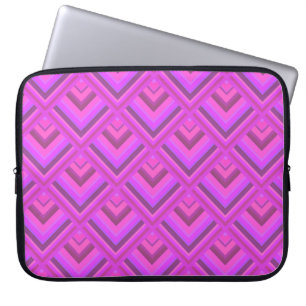Pink stripes scale pattern laptop sleeve