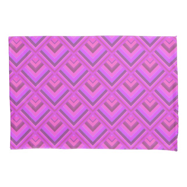 Pink stripes scale pattern pillowcase (Front)