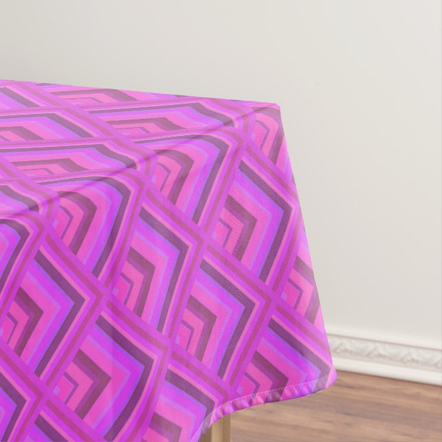 Pink stripes scale pattern tablecloth (In Situ)