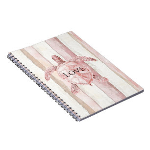 Pink Stripes Sea Turtle Notebook