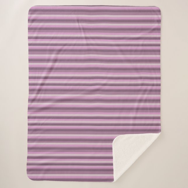 Pink stripes sherpa blanket (Front)