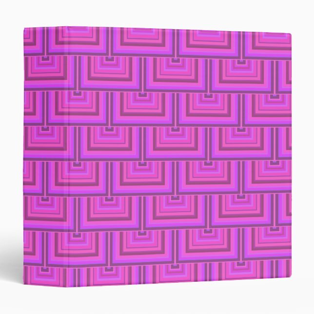 Pink stripes square scales pattern binder (Front/Spine)