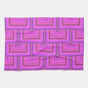 Pink stripes square scales pattern kitchen towel