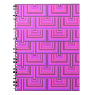 Pink stripes square scales pattern notebook