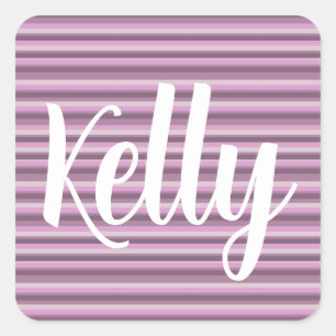Pink stripes square sticker