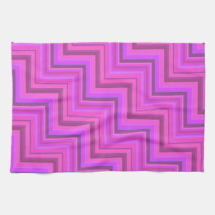 Pink stripes stairs pattern kitchen towel