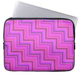 Pink stripes stairs pattern laptop sleeve