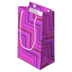 Pink stripes stairs pattern small gift bag