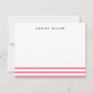 Pink Stripes Stationery Personalized Invite Card