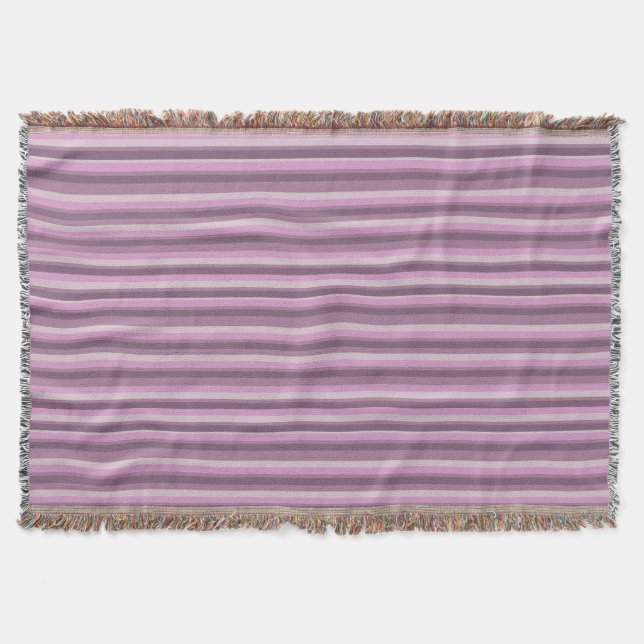 Pink stripes throw blanket (Front)