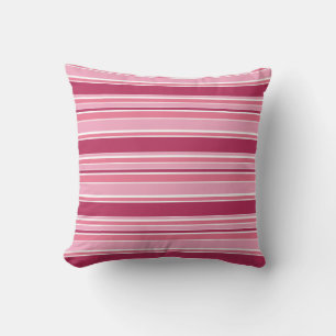 Pink stripes throw pillow