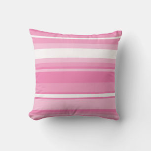 Pink stripes throw pillow