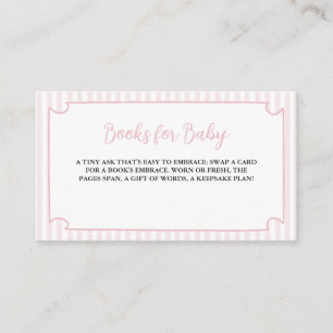 Pink Stripes Tini One Is on the Way Books for Baby Enclosure Card