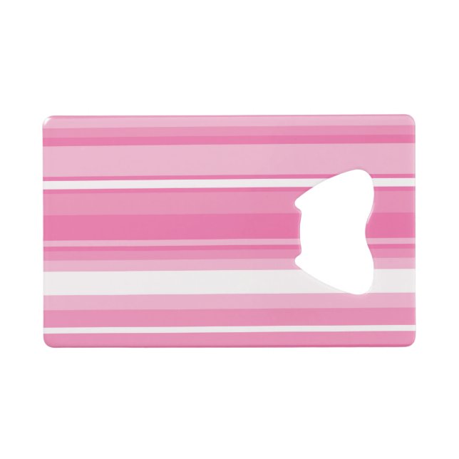 Pink stripes wallet bottle opener (Back Horizontal)