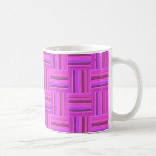 Pink stripes weave pattern coffee mug