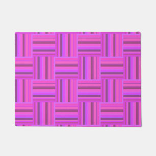 Pink stripes weave pattern doormat
