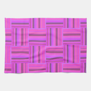 Pink stripes weave pattern kitchen towel