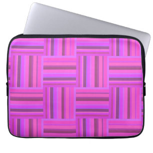 Pink stripes weave pattern laptop sleeve
