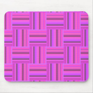 Pink stripes weave pattern mouse pad