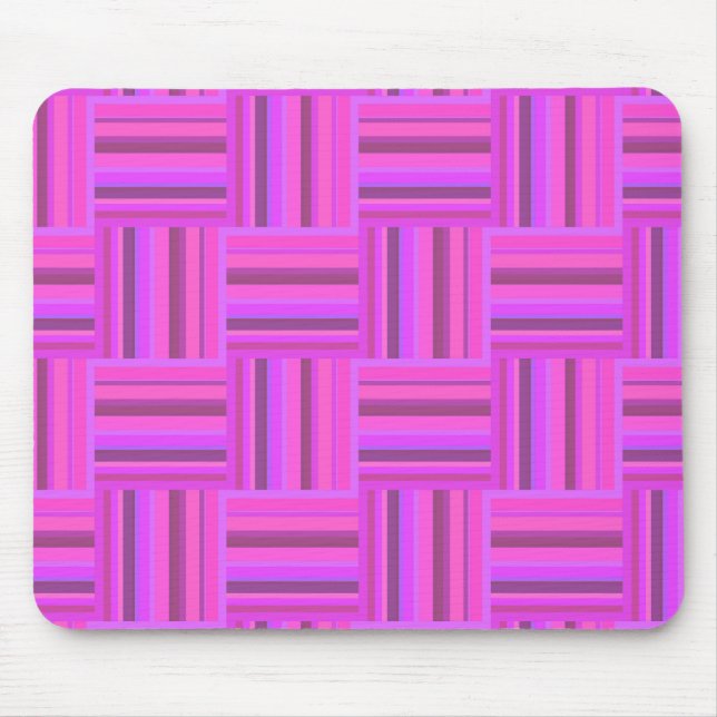 Pink stripes weave pattern mouse pad (Front)