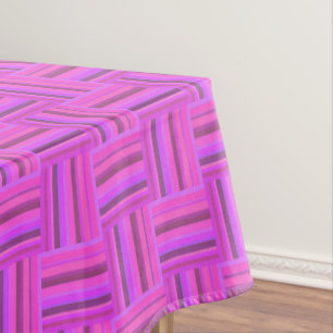 Pink stripes weave pattern tablecloth