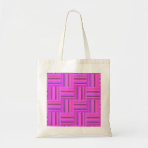 Pink stripes weave pattern tote bag