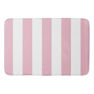 Pink Stripes, White Stripes, Striped Pattern Bath Mat