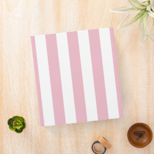 Pink Stripes, White Stripes, Striped Pattern Binder