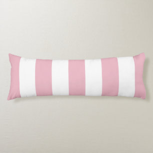 Pink Stripes, White Stripes, Striped Pattern Body Pillow