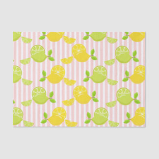 PINK STRIPES WITH LEMONS & LIMES TISSUE PAPER