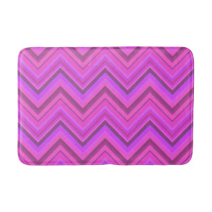 Pink stripes zigzag pattern bath mat