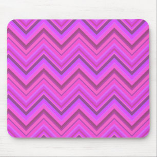 Pink stripes zigzag pattern mouse pad