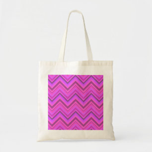 Pink stripes zigzag pattern tote bag