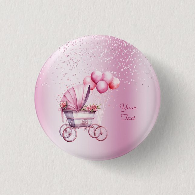 Pink Stroller Button (Front)