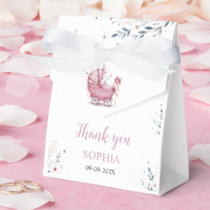 Pink Stroller Favor Box