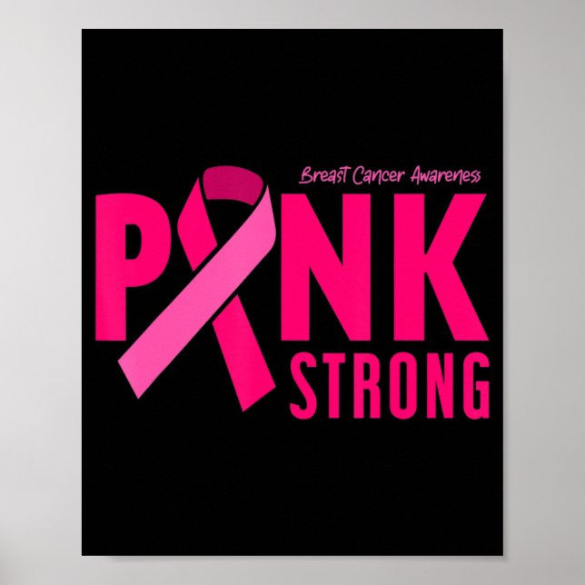 Pink Strong Breast Cancer Awareness T-Shirt154  Poster (Front)