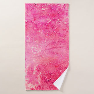 Pink Structures made in manual on a paper paintsba Bath Towel