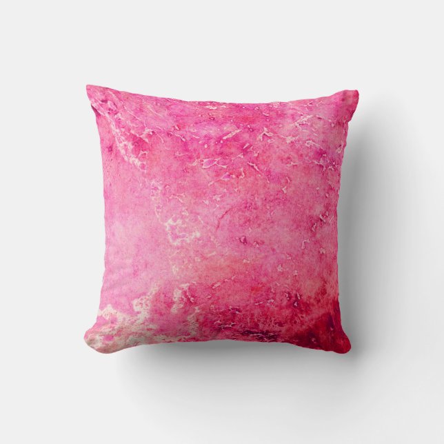 Pink Structures made in manual on a paper paintsba Throw Pillow (Front)