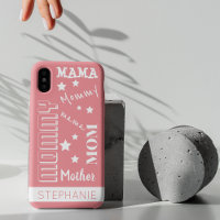 Pink, stylish Mom typography