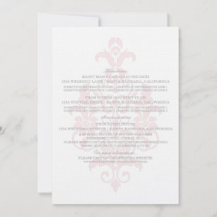 Pink Subtle Damask Information Card