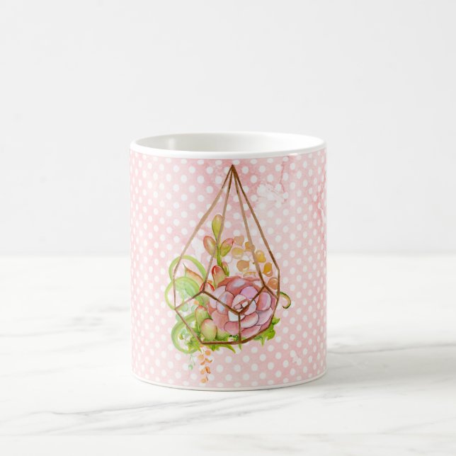 Pink Succulents Terrarium Coffee Mug (Center)