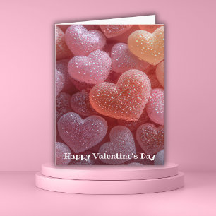 Pink Sugar candy Hearts  Valentine's Greeting Card