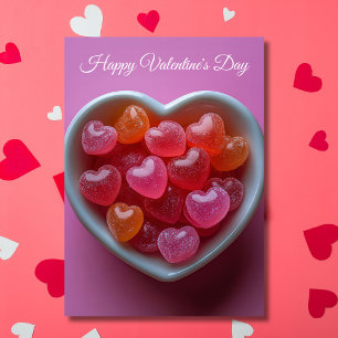 Pink Sugar candy Hearts Valentine's Greeting Card